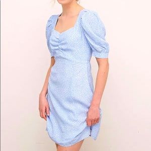 Lenzing Ecovero Blue and White Ditsy Penny Mini Dress